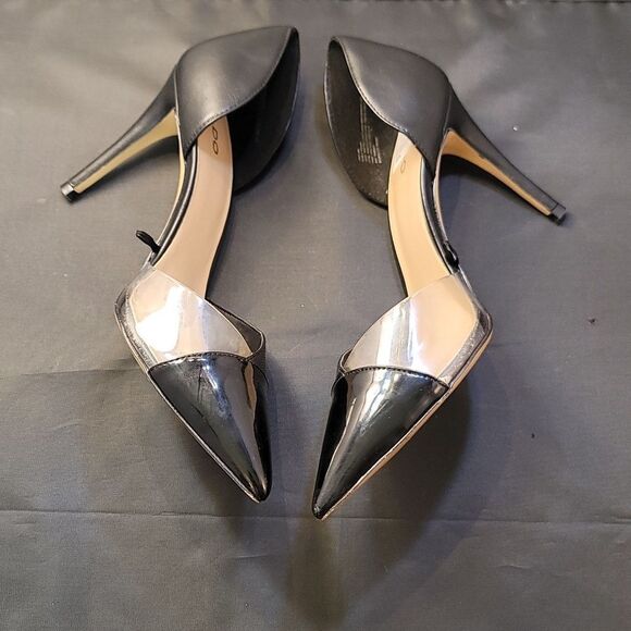 ALDO MOONGLOW HIGH HEELED D'ORSAY PUMPS WITH POINTED TOE AND STILETTO HEEL G1 - Picture 13 of 15